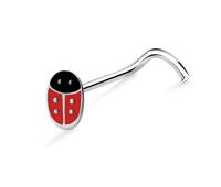 Red Ladybird Curved Nose Stud NSKB-808